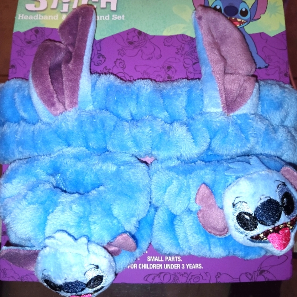 Stitch Blue and Purple Headband and Wristband Set